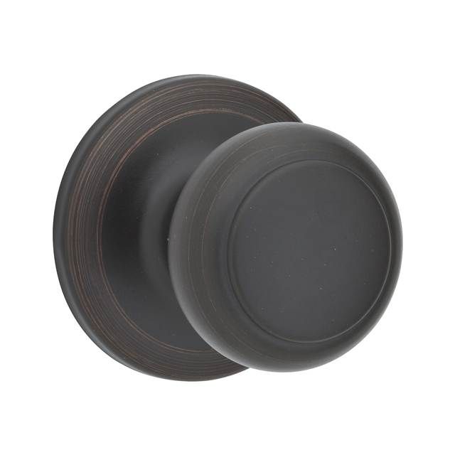 Kwikset 200CV-11P Cove Knob Passage Door Lock with 6AL Latch and RCS Strike Venetian Bronze Finish