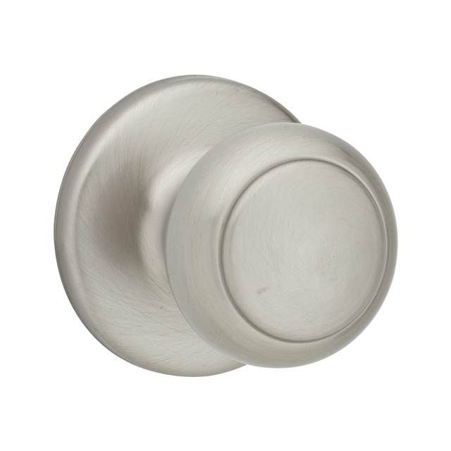 Kwikset 200CV-15 Cove Knob Passage Door Lock with 6AL Latch and RCS Strike Satin Nickel Finish