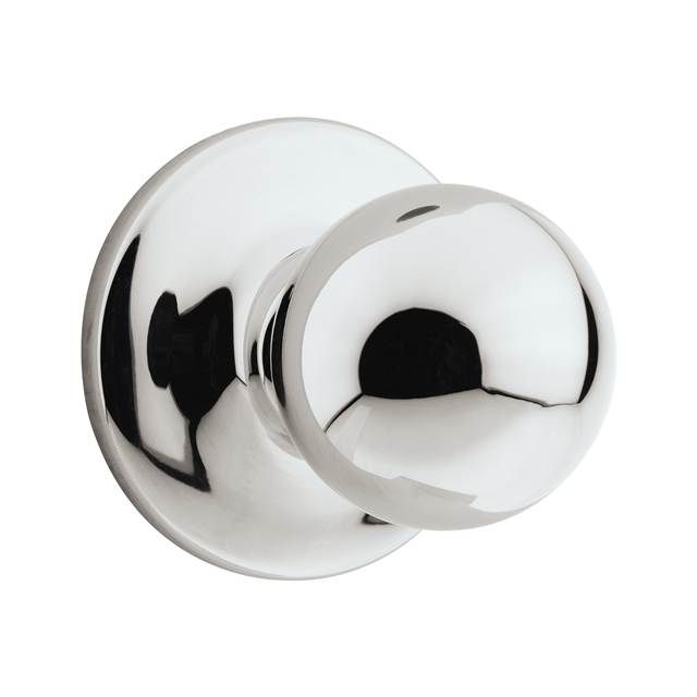 Kwikset 200P-26 Polo Knob Passage Door Lock with 6AL Latch and RCS Strike Bright Chrome Finish