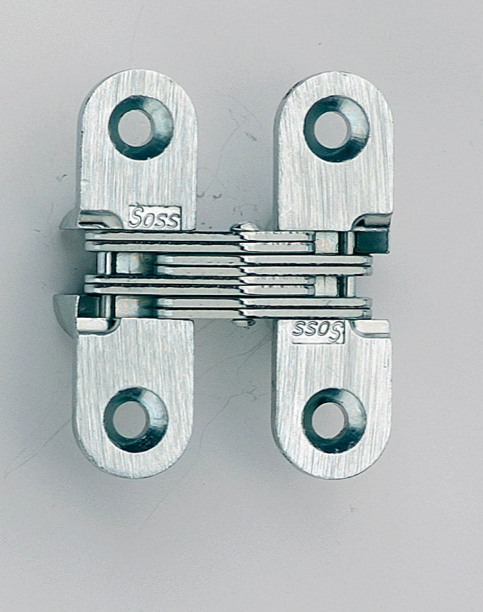 Soss 203CUS14 1/2" x 1-3/4" Light Duty Invisible Hinge for 3/4" Doors Bright Nickel Finish