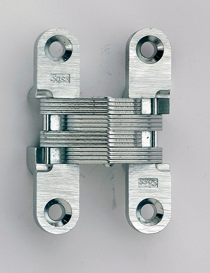 Soss 205US26D 1/2" x 2-3/8" Light Duty Invisible Hinge for Metal Doors Satin Chrome Finish