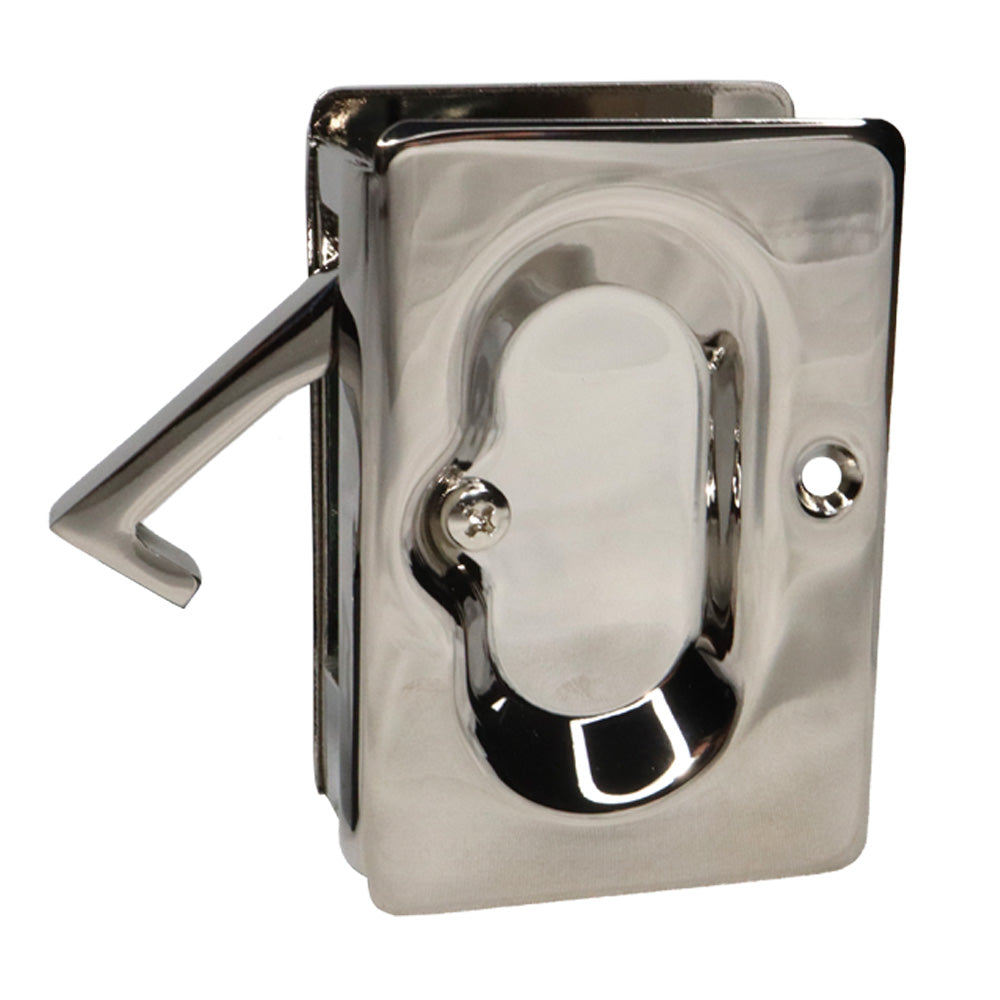 Emtek 2101US14 Pass Pocket Door Lock Polished Nickel Finish Main image