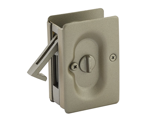Emtek 2102TWB Priv Pocket Door Lock Tumbled White Bronze Finish Main image