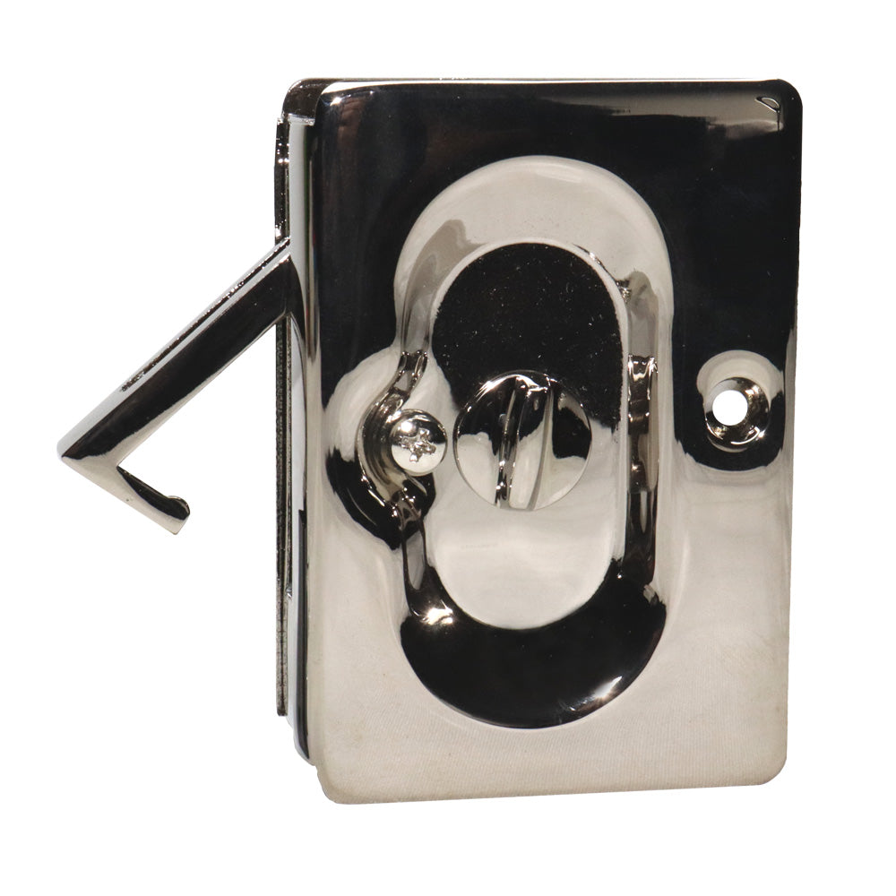 Emtek 2102US14 Priv Pocket Door Lock Polished Nickel Finish Main image