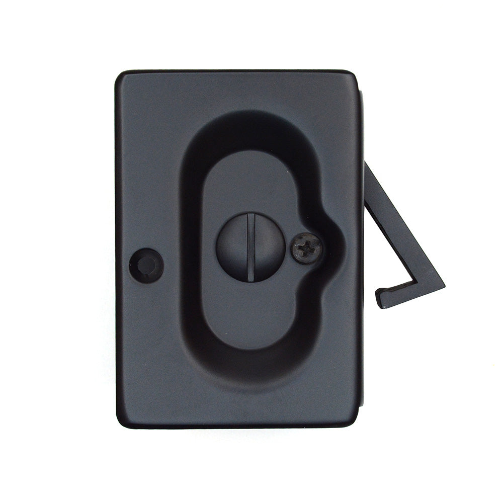 Emtek 2102US19 Priv Pocket Door Lock Flat Black Finish Main image