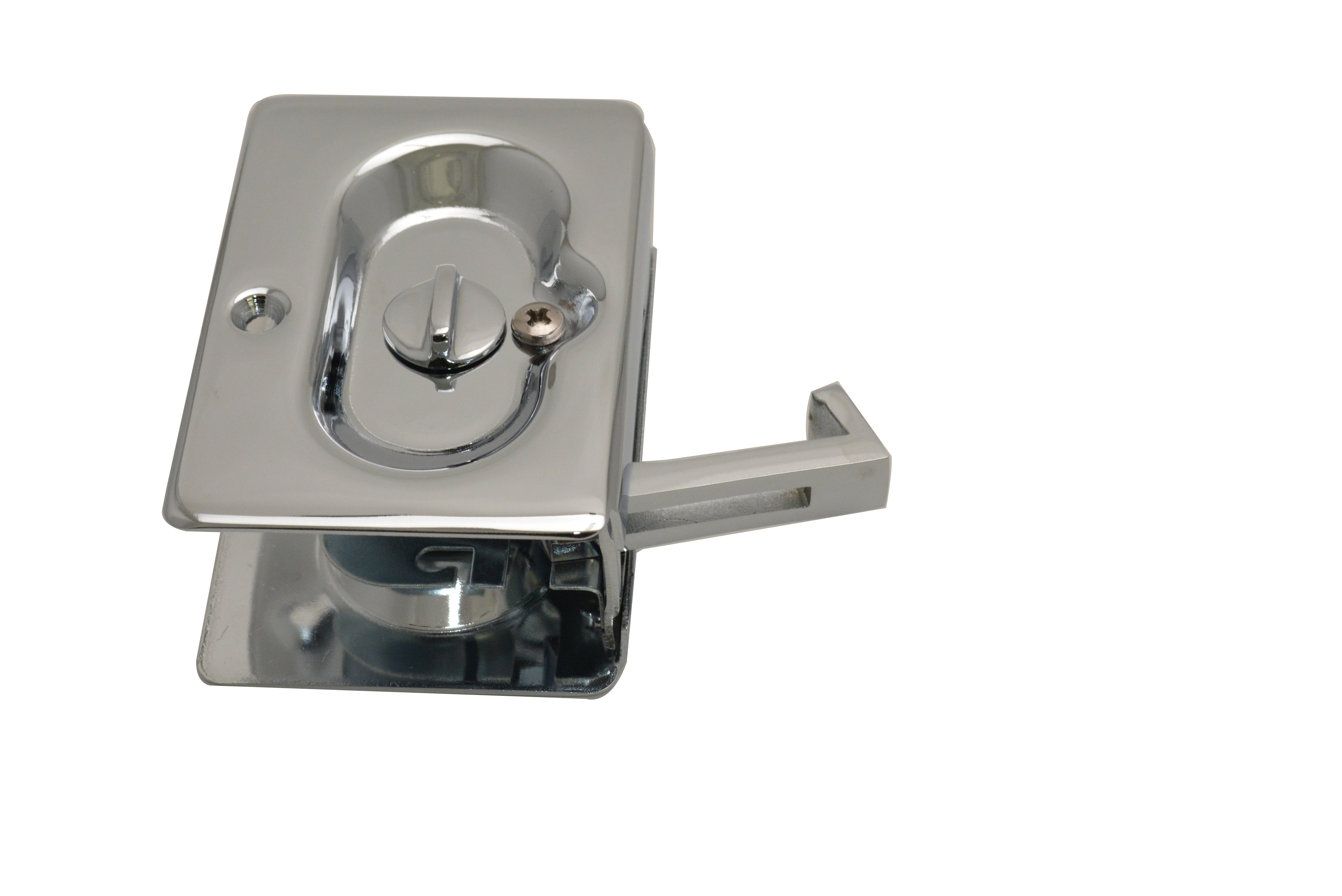 Emtek 2102US26 Priv Pocket Door Lock Polished Chrome Finish Main image