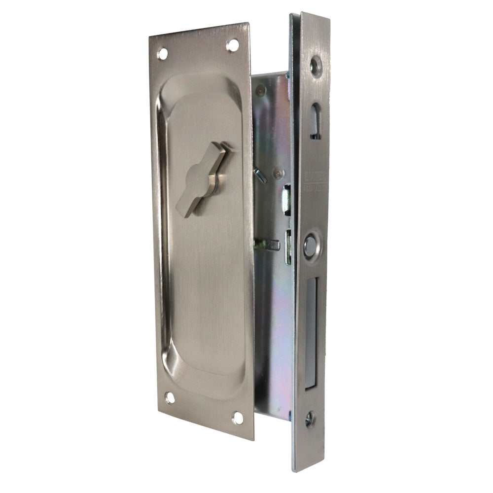 Emtek 2103US15134 Keyed Pocket Door Mortise Lock for 1-3/4" Door Satin Nickel Finish Main image