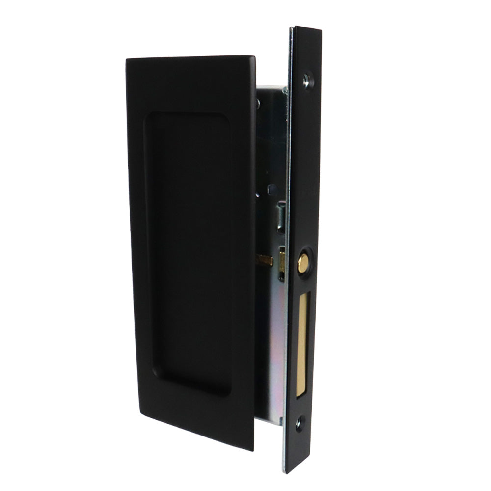 Emtek 2114US19134 Modern Rectangular Passage Pocket Door Mortise Lock for 1-3/4" Door Flat Black Finish Main image