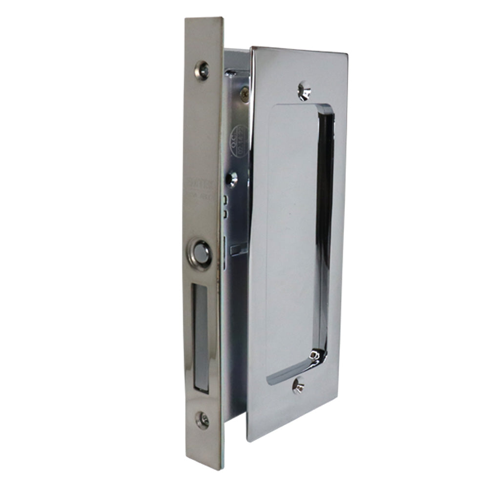 Emtek 2114US26138 Modern Rectangular Passage Pocket Door Mortise Lock for 1-3/8" Door Polished Chrome Finish Main image