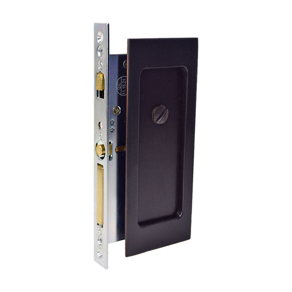 Emtek 2115US10B138 Modern Rectangular Privacy Pocket Door Mortise Lock for 1-3/8" Door Oil Rubbed Bronze Finish Main image
