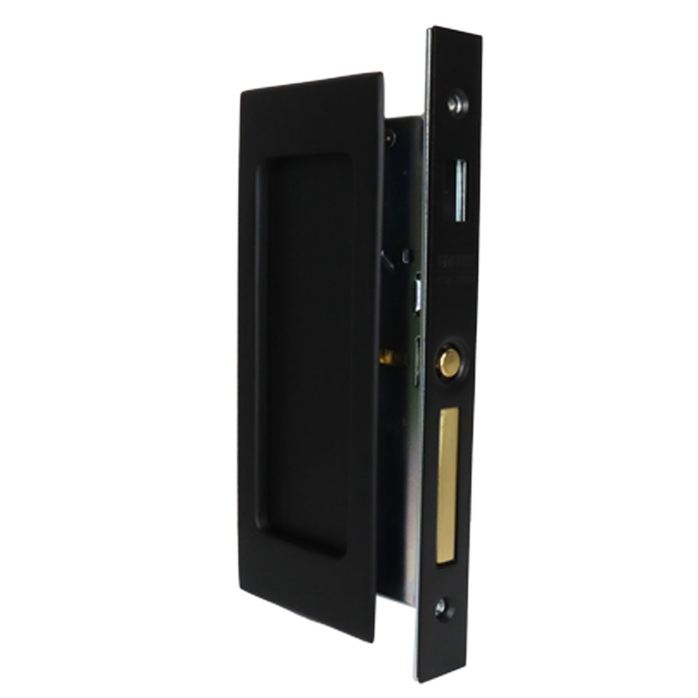 Emtek 2116US19138 Modern Rectangular Dummy Pocket Door Mortise Lock for 1-3/8" Door Flat Black Finish Main image