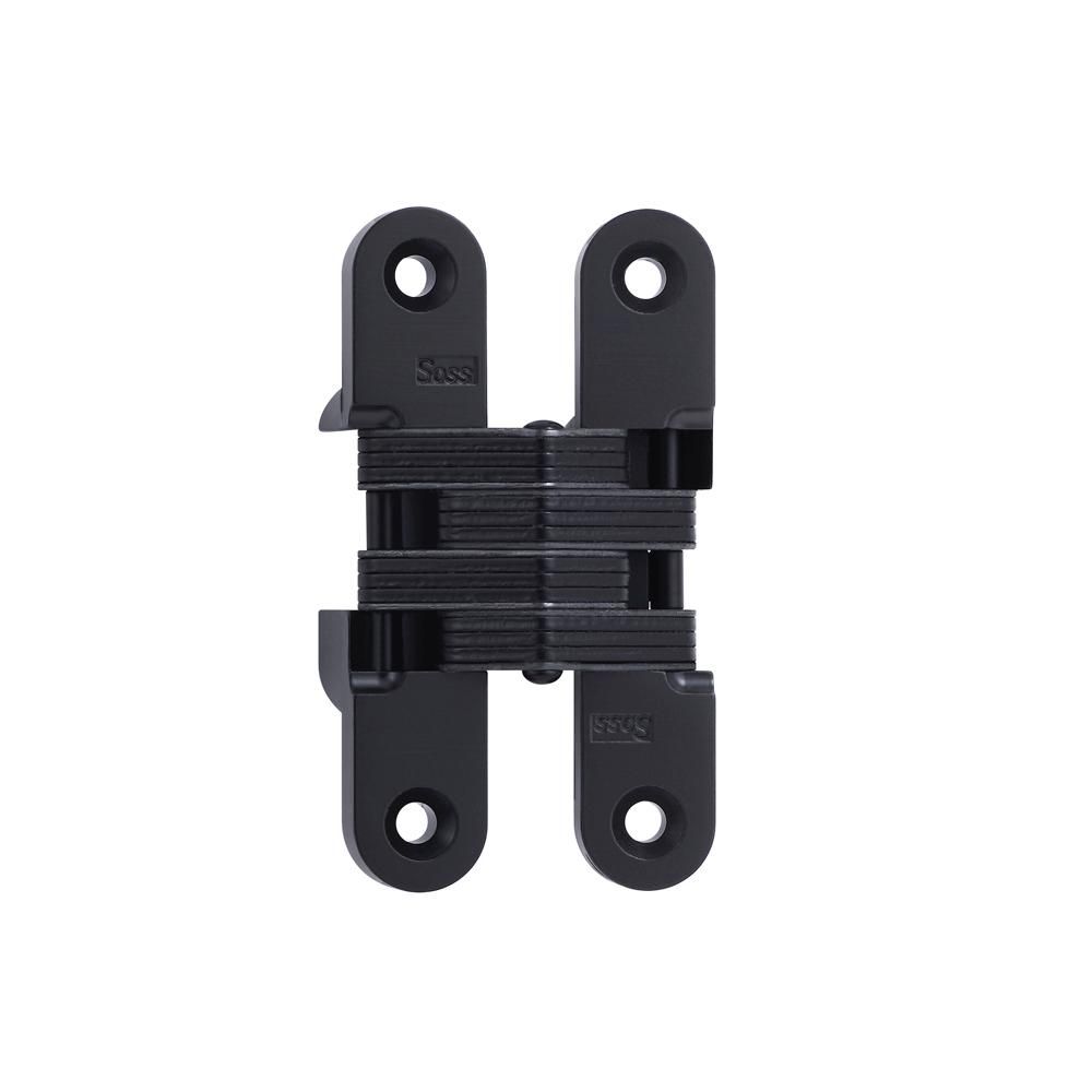 Soss 212US19 3/4" x 3-3/4" Medium Duty Invisible Hinge for 1-1/8" Doors Flat Black Finish