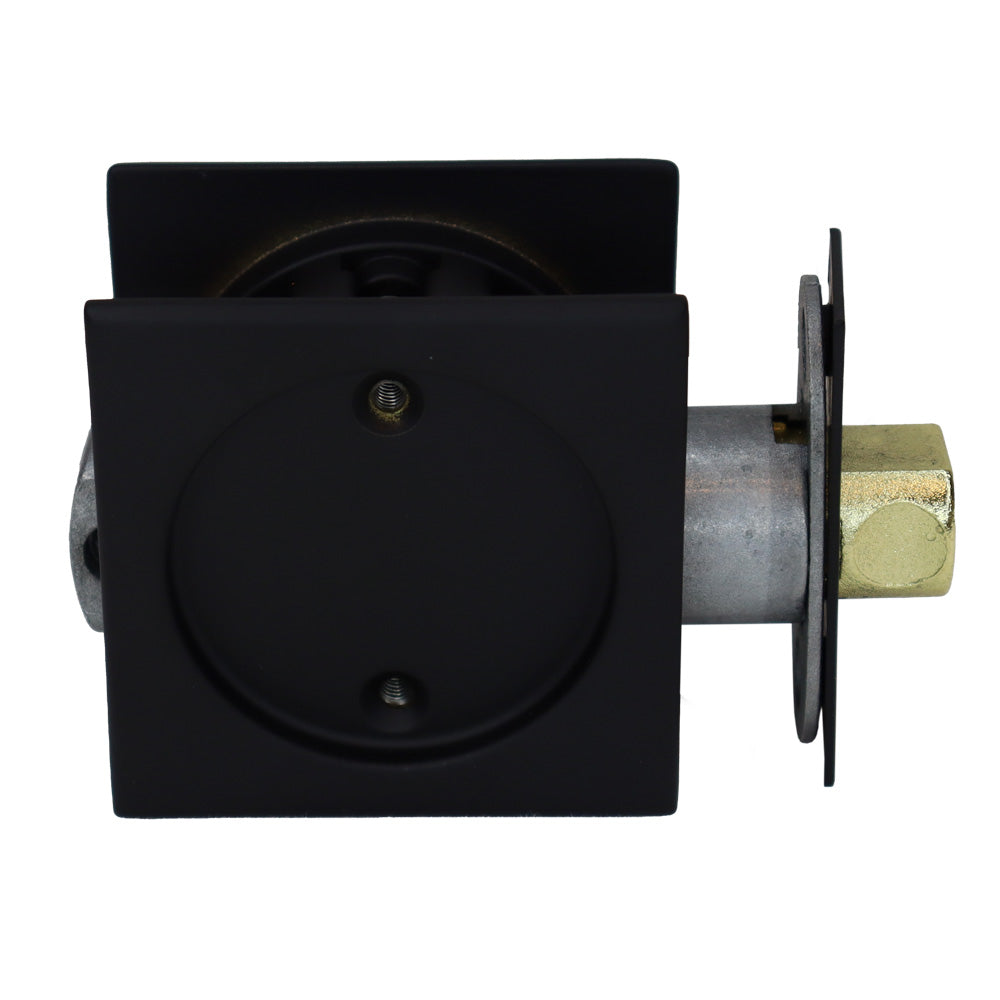 Emtek 2134US19 Square Passage Pocket Door Tubular Lock with Passage Strike Plate Flat Black Finish Main image