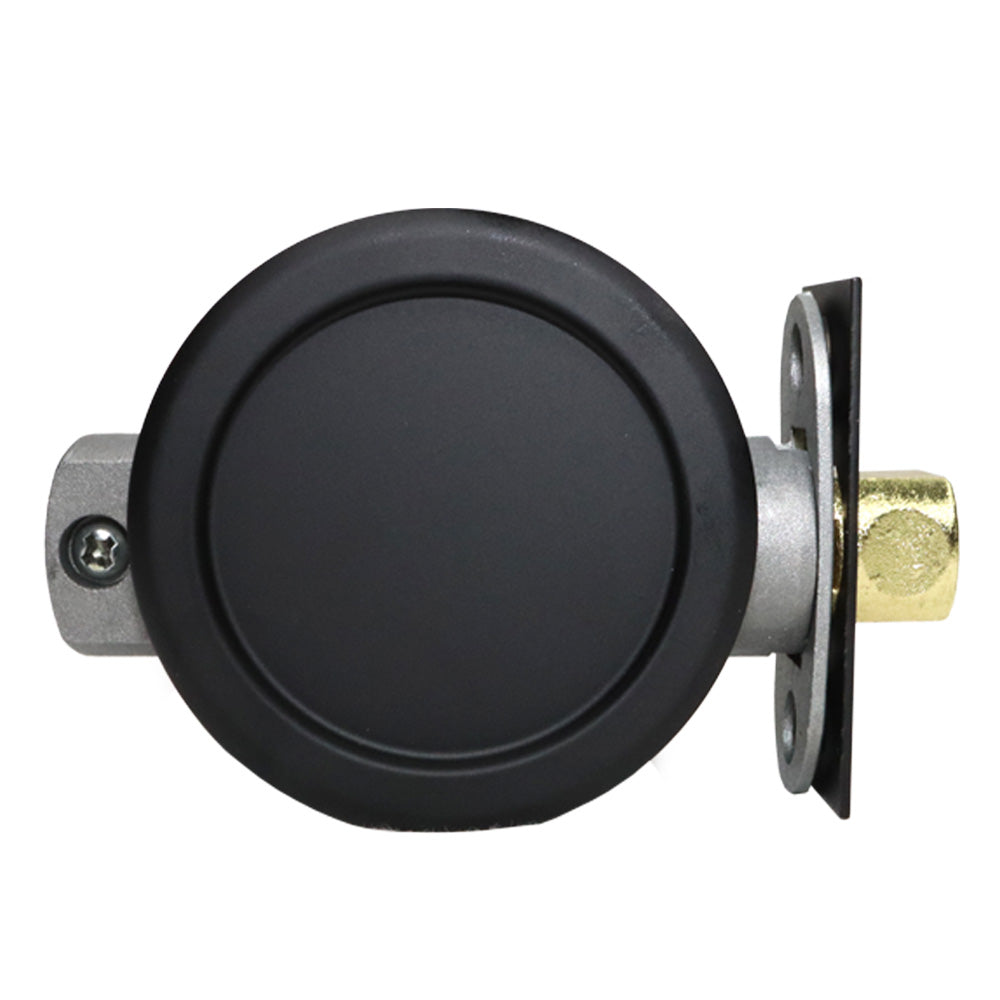 Emtek 2144US19 Round Passage Pocket Door Tubular Lock with Passage Strike Plate Flat Black Finish Main image