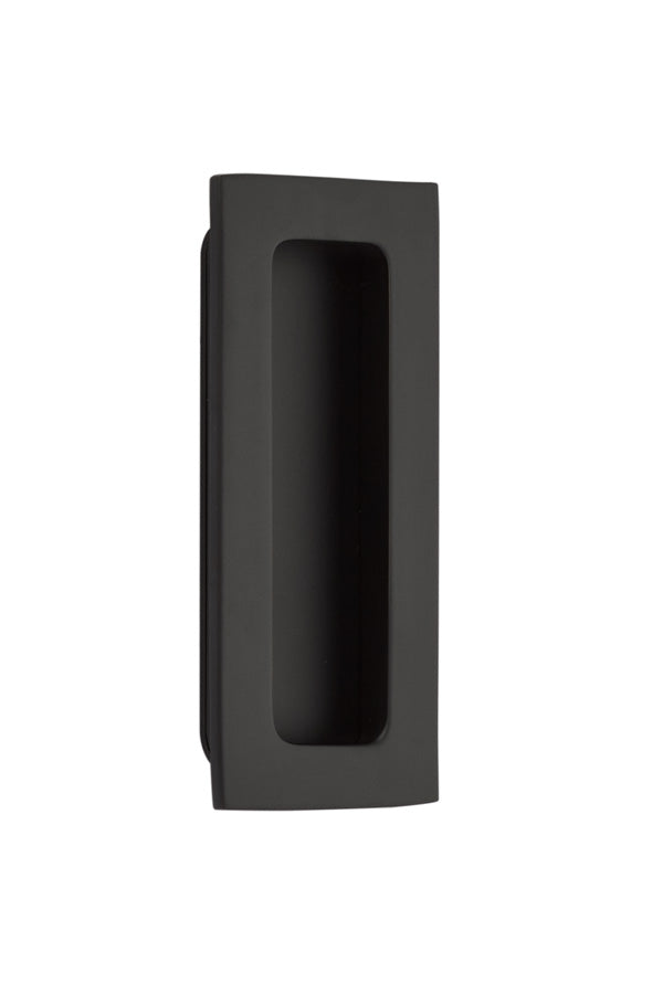 Emtek 220304US19 4" Modern Rectangular Flush Pull Flat Black Finish Main image