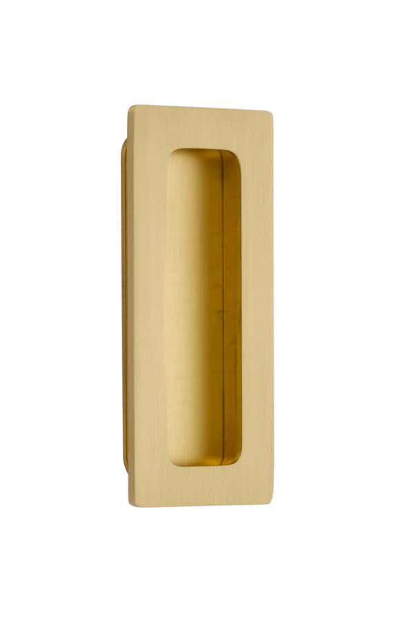 Emtek 220304US4 4" Modern Rectangular Flush Pull Satin Brass Finish Main image