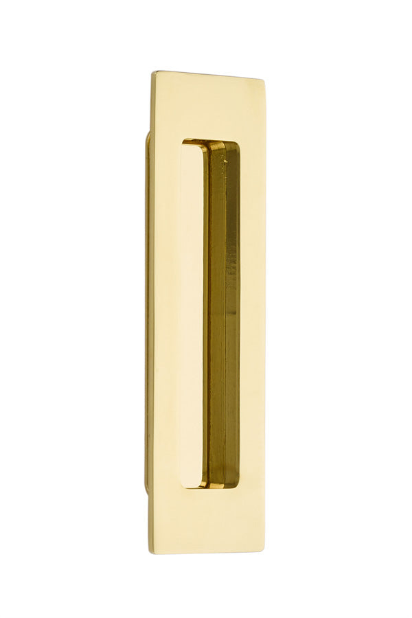 Emtek 220306US3 6" Modern Rectangular Flush Pull Polished Brass Lifetime Finish Main image