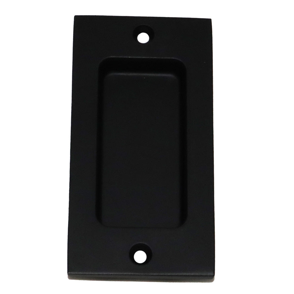 Emtek 220404FB Rustic Modern Rectangular 2" x 4" Flush Pull Flat Black Bronze Finish Main image