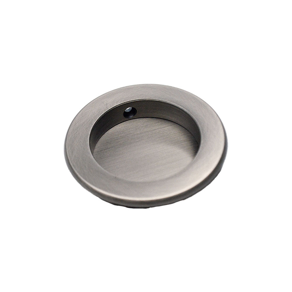 Emtek 2211US15A Round Flush Pull Pewter Finish Main image
