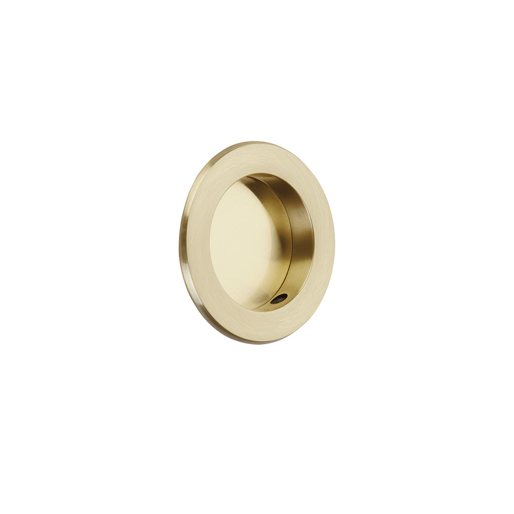 Emtek 2211US7 Round Flush Pull French Antique Brass Finish Main image