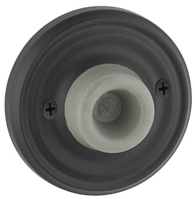 Emtek 2255US10B Brass Wall Bumper with Regular Rosette Oil Rubbed Bronze Finish