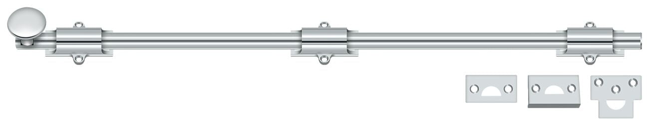 Deltana 24SB26 24" Surface Bolt; Heavy Duty; Bright Chrome Finish Main image