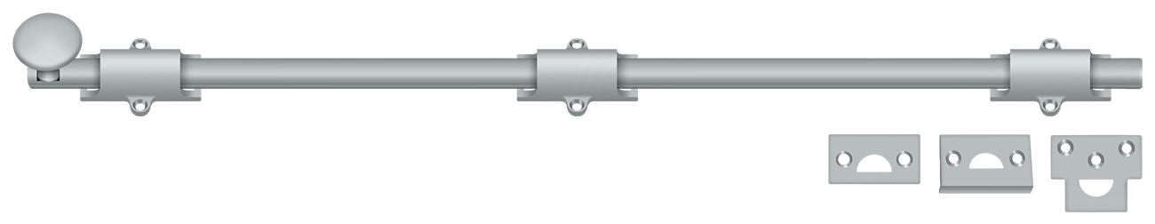 Deltana 24SB26D 24" Surface Bolt; Heavy Duty; Satin Chrome Finish Main image