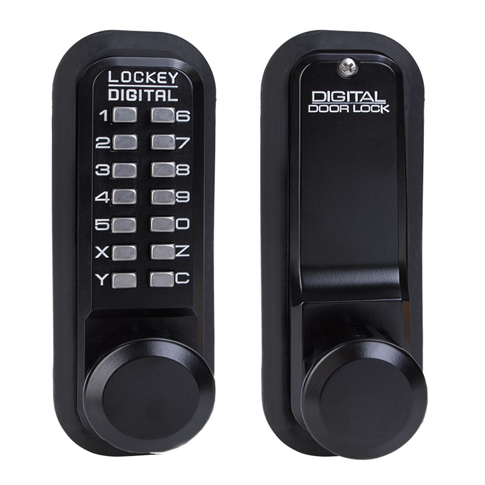 Lockey 2830JBMG Mechanical Keyless Knob Lock with Passage Function and Single Combination Jet Black Marine Grade Finish