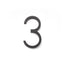 Emtek 2833US19 7" Modern # 3 House Number Flat Black Finish