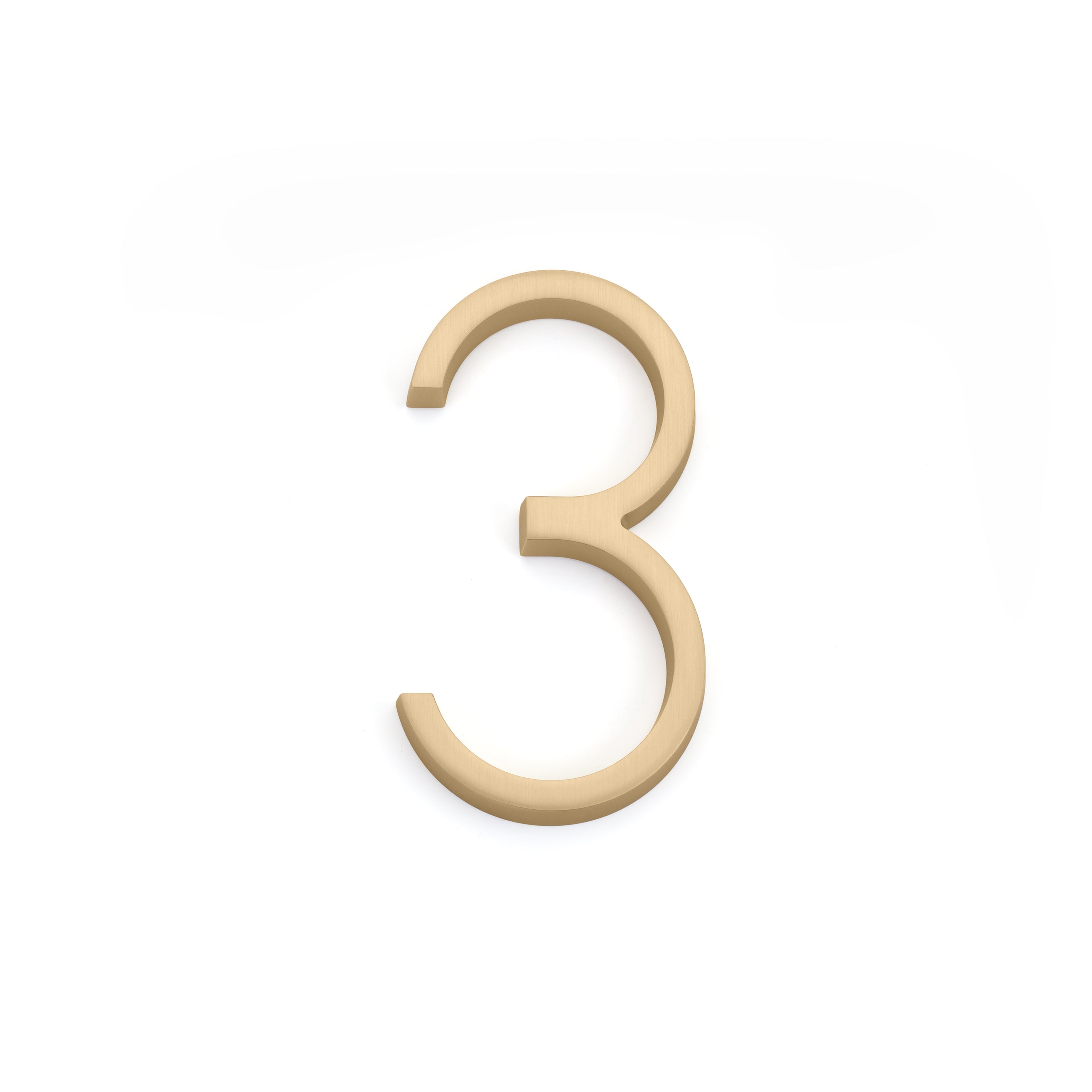 Emtek 2833US4 7" Modern # 3 House Number Satin Brass Finish Main image