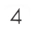 Emtek 2834US19 7" Modern # 4 House Number Flat Black Finish