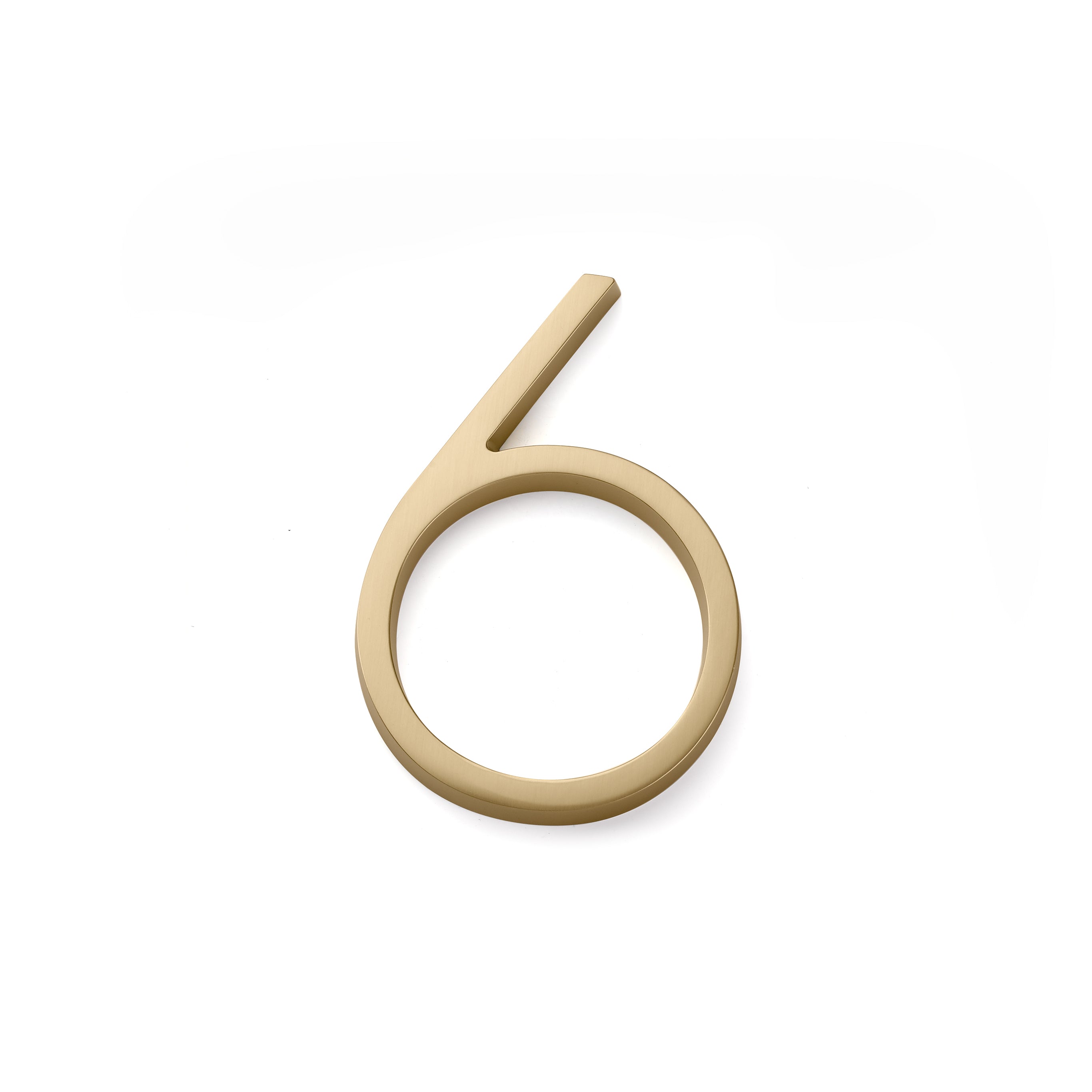 Emtek 2836US4 7" Modern # 6 House Number Satin Brass Finish Main image