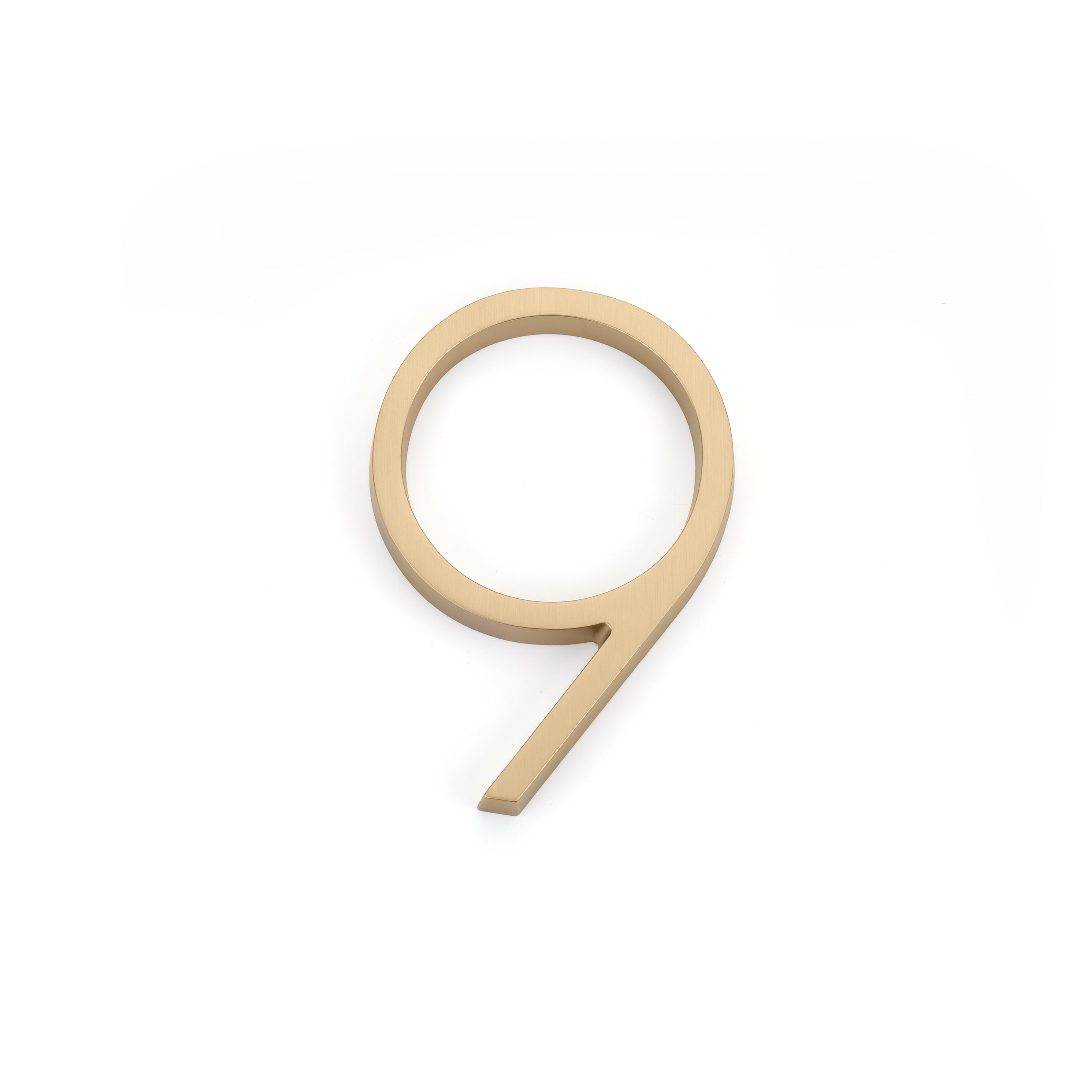 Emtek 2839US4 7" Modern # 9 House Number Satin Brass Finish Main image