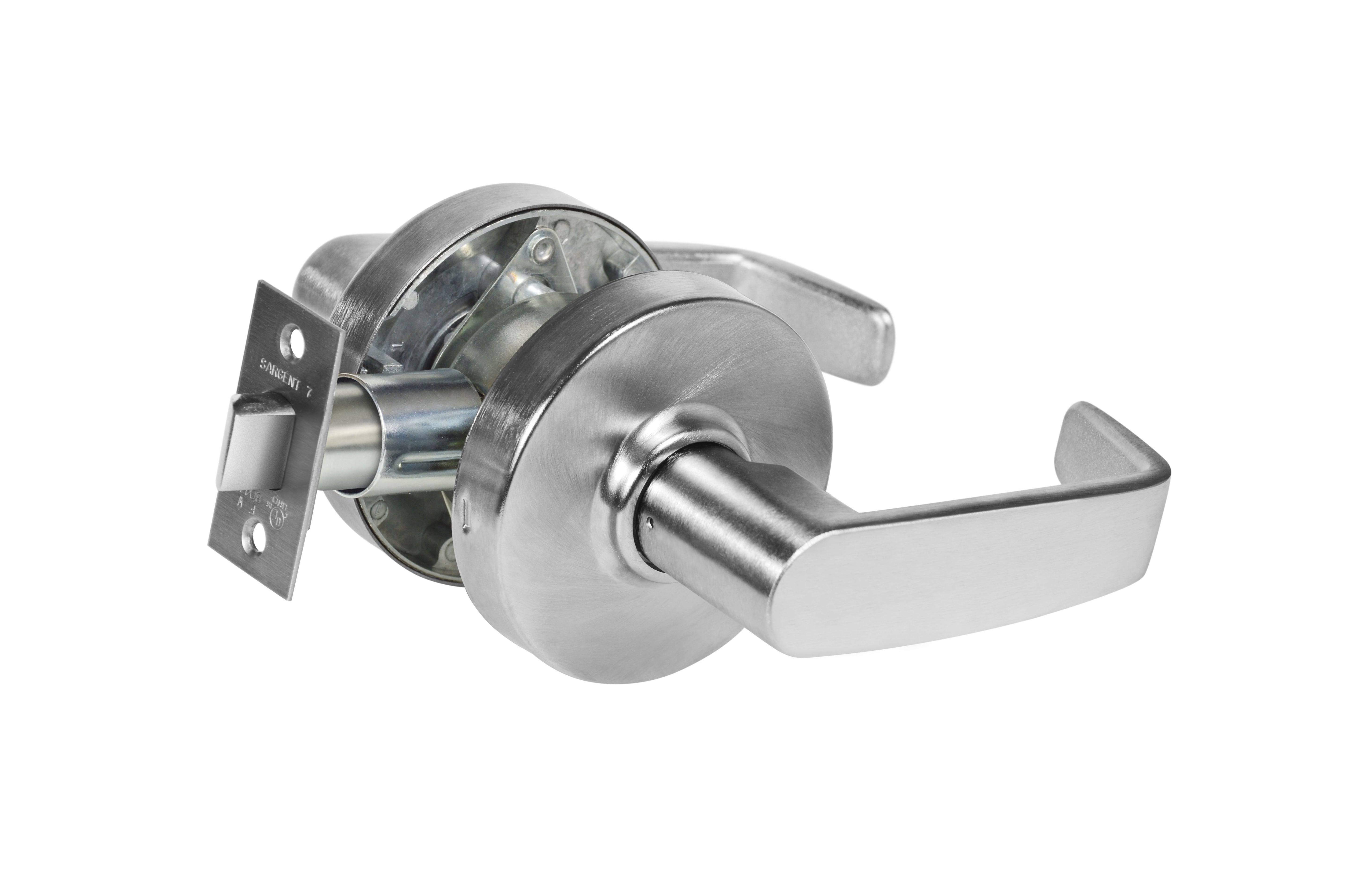 Sargent 287U15LL26D Passage Cylindrical Lock Grade 2 with L Lever and L Rose with 2-3/4" Backset and ASA Strike Satin Chrome Finish Main image