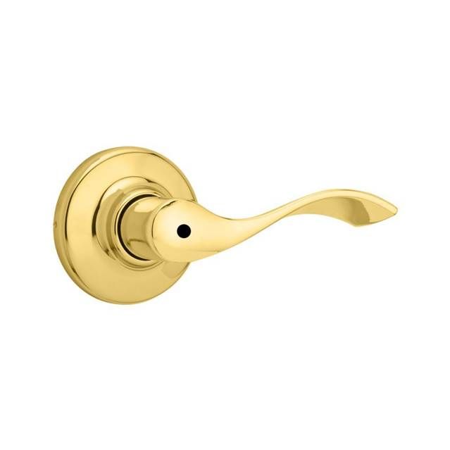 Kwikset 300BL-3 Balboa Lever Privacy Door Lock with 6AL Latch and RCS Strike Bright Brass Finish