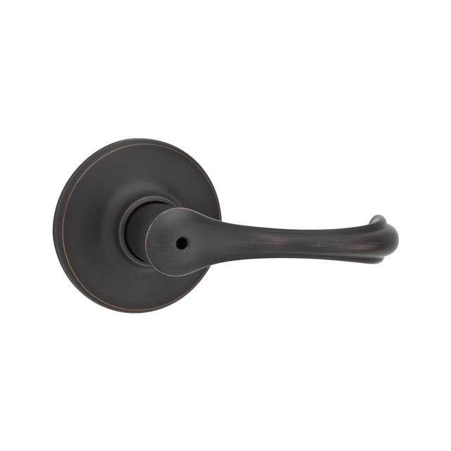 Kwikset 300DNL-11P Dorian Lever Privacy Door Lock with 6AL Latch and RCS Strike Venetian Bronze Finish