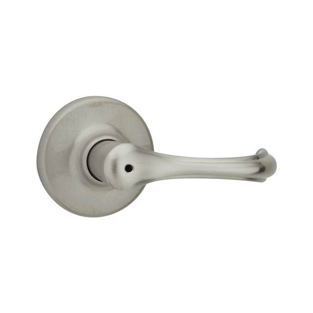 Kwikset 300DNL-15 Dorian Lever Privacy Door Lock with 6AL Latch and RCS Strike Satin Nickel Finish