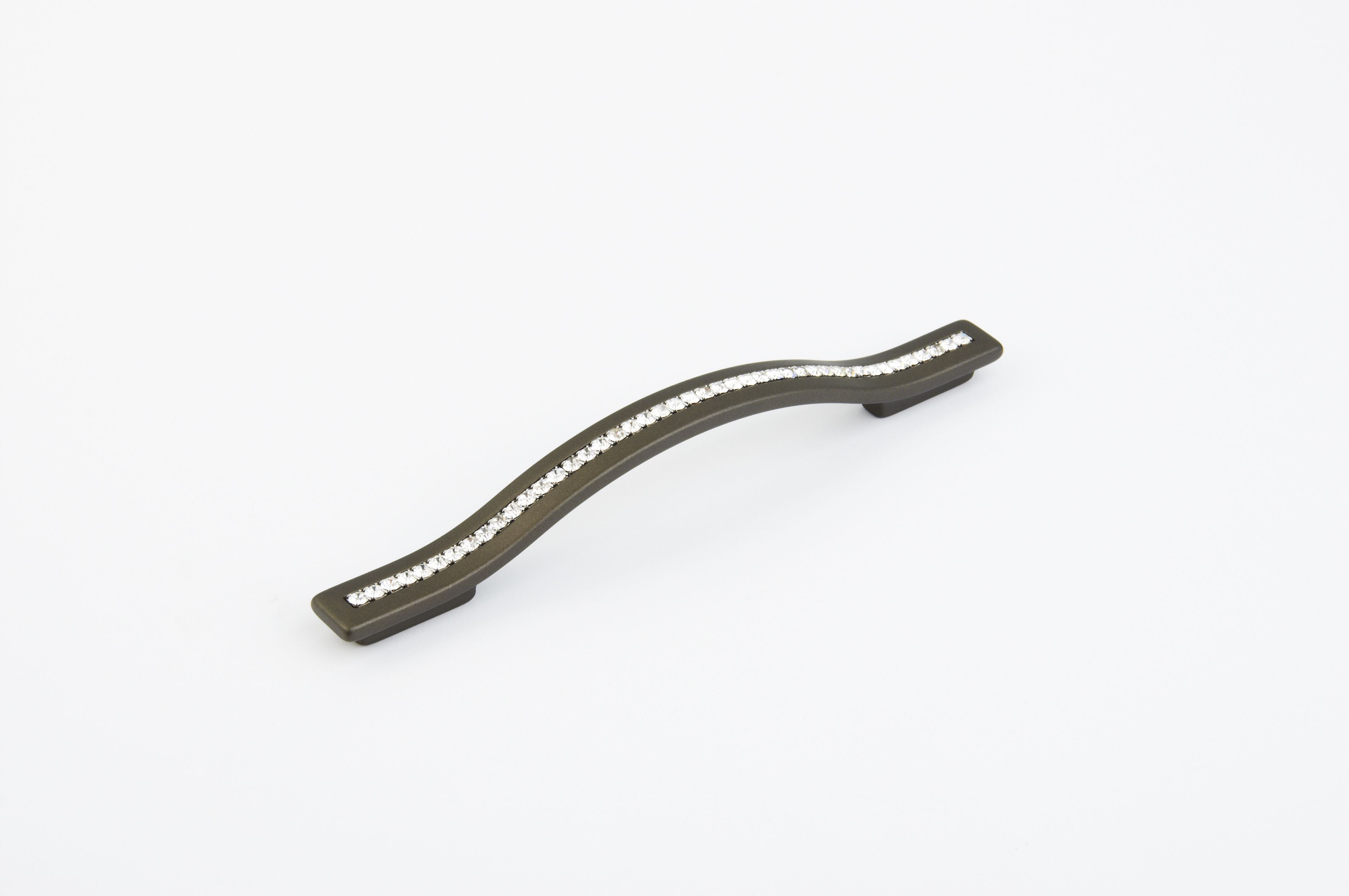 Schaub 302-MBZ 128mm to 160mm Center to Center Skyevale Cabinet Pull with Crystals Milano Bronze Finish Main image