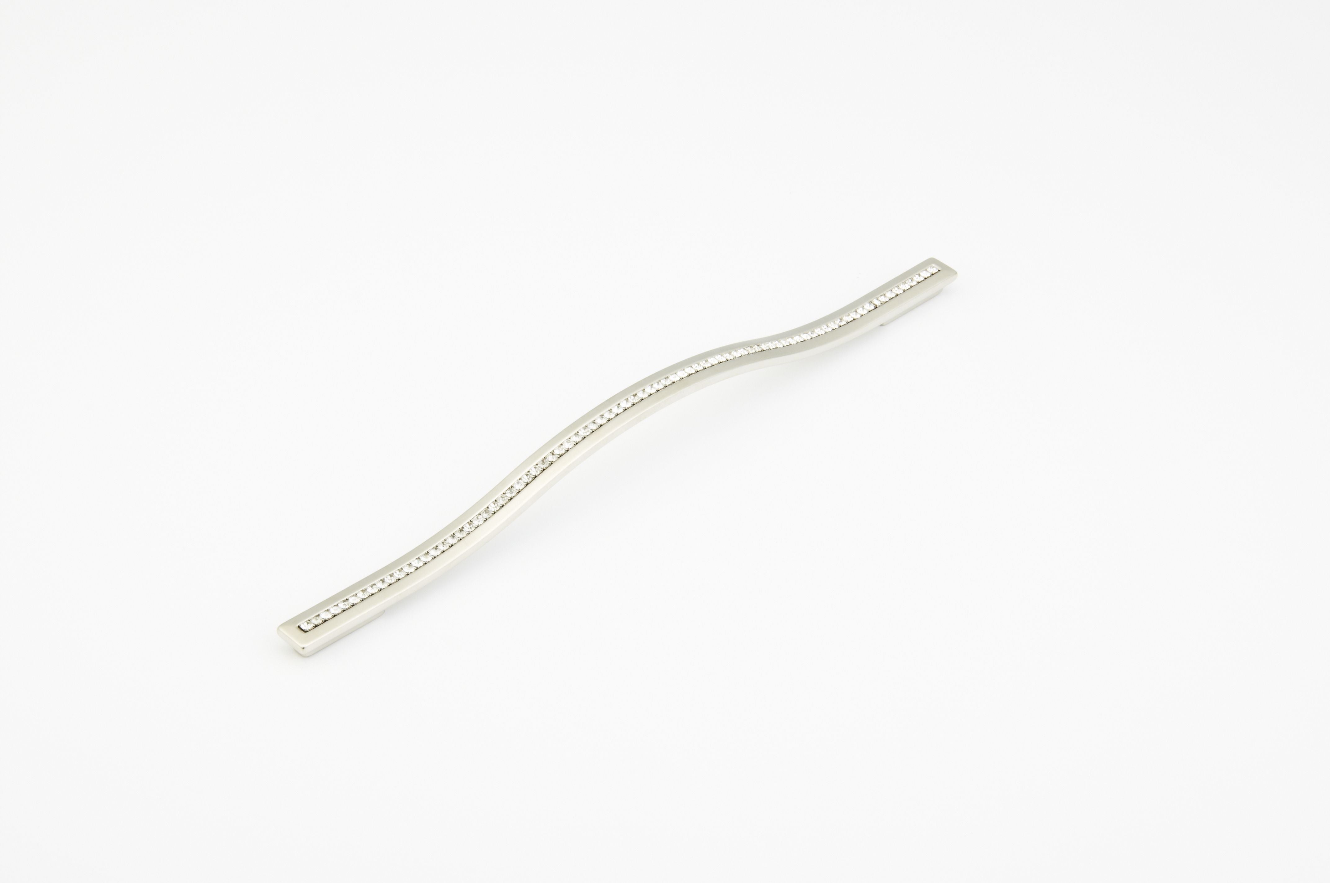 Schaub 303-15 288mm to 320mm Center to Center Skyevale Cabinet Pull with Crystals Satin Nickel Finish Main image