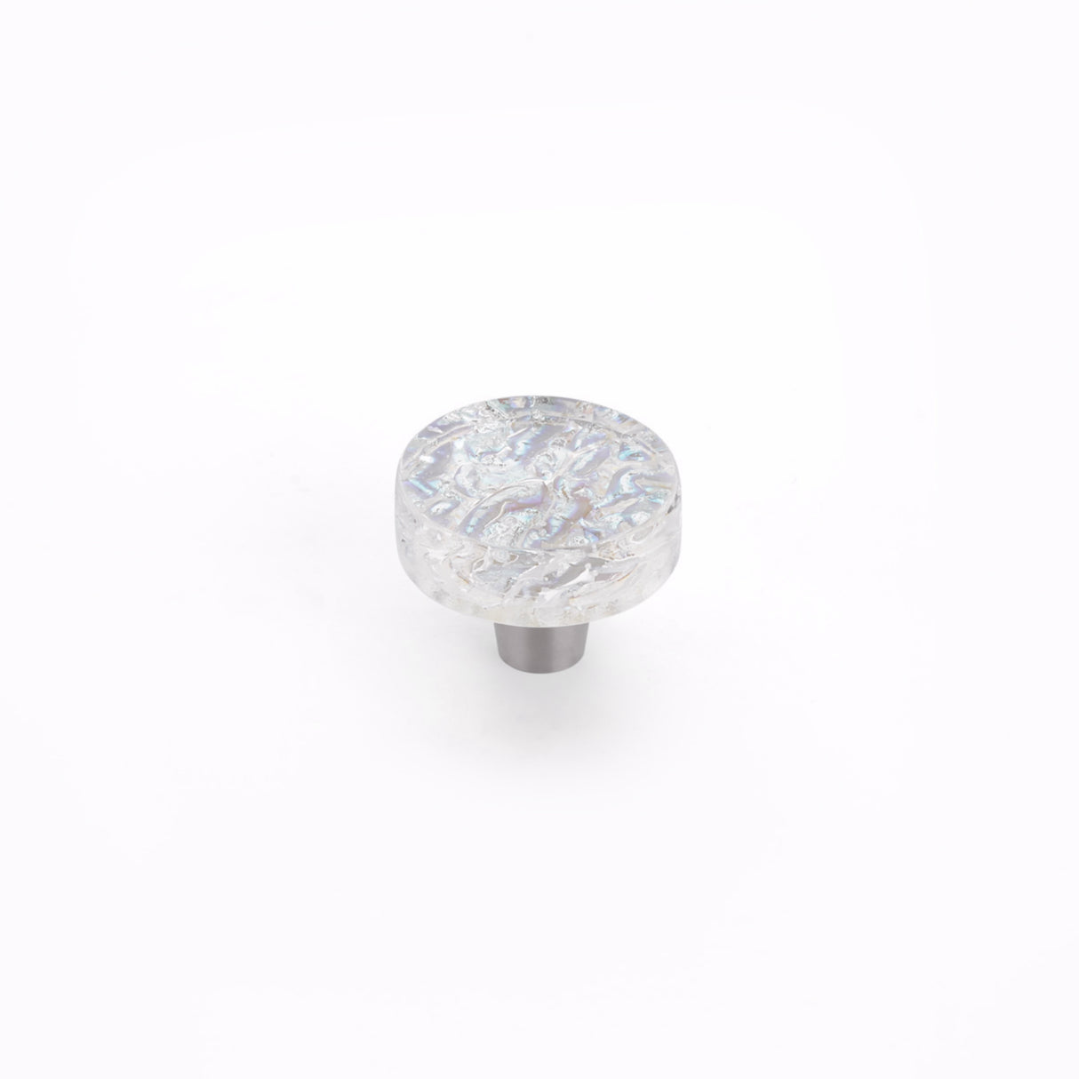 Schaub 31-PCL 1-1/2" Round Glass Ice Cabinet Knob Pearl Clear Finish