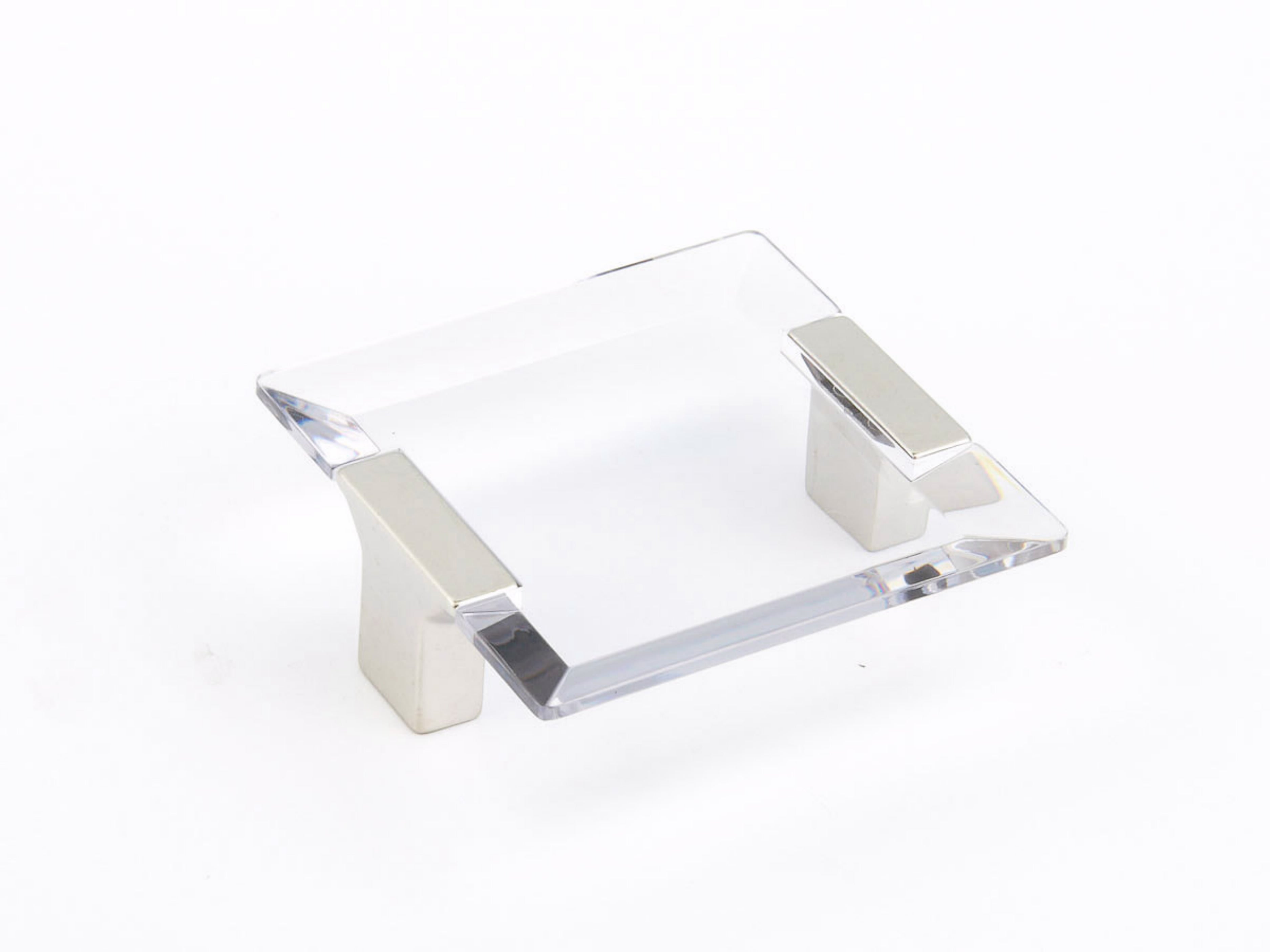 Schaub 315-15-CL 2-1/2" Center to Center Positano Clear Cabinet Pull Satin Nickel Finish