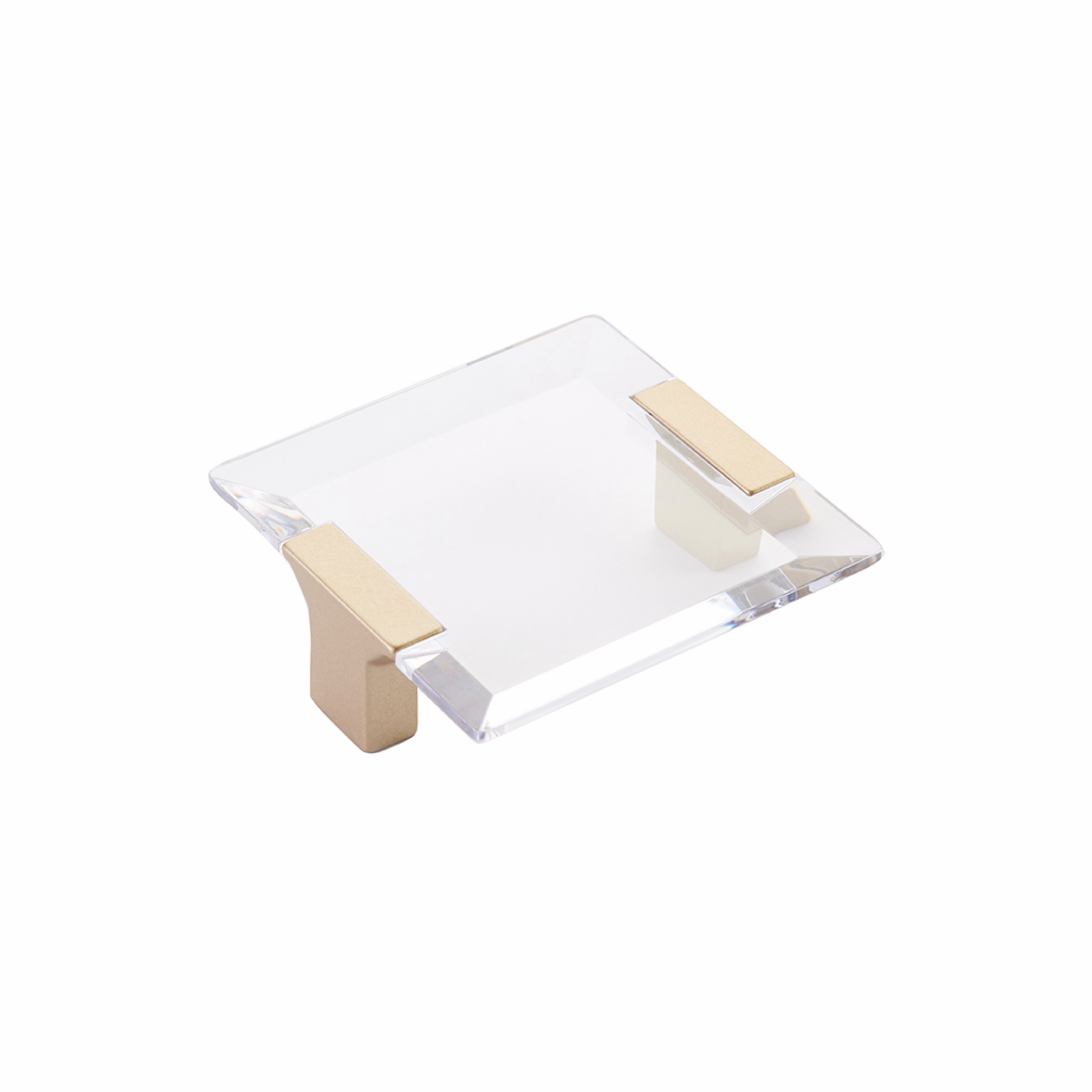 Schaub 315-SSB-CL 2-1/2" Center to Center Positano Clear Cabinet Pull Signature Satin Brass Finish Main image