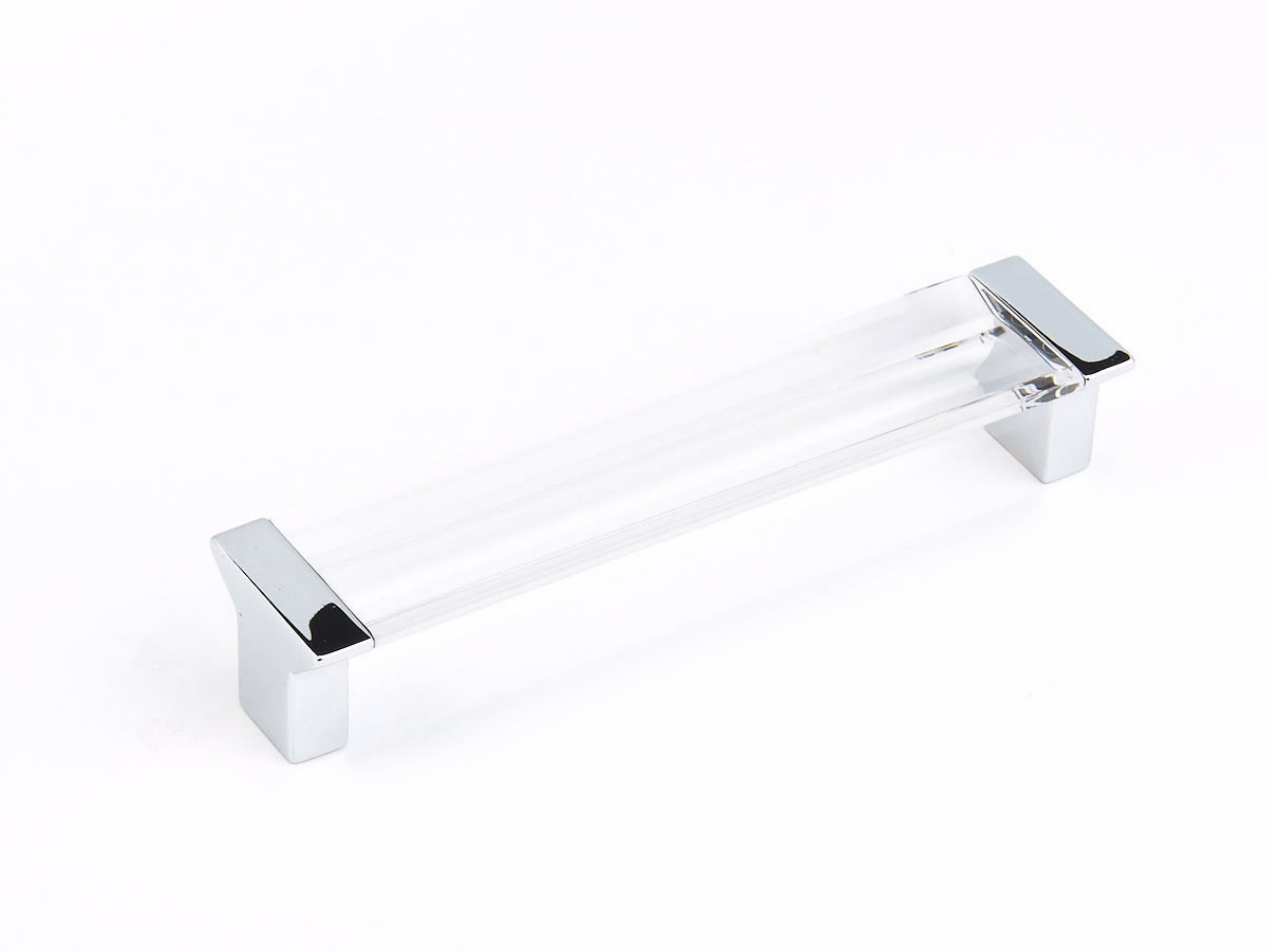 Schaub 316-26-CL 5-1/16" Center to Center Positano Clear Cabinet Pull Polished Chrome Finish