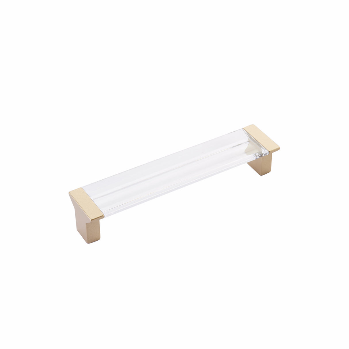 Schaub 316-SSB-CL 5-1/16" Center to Center Positano Clear Cabinet Pull Signature Satin Brass Finish