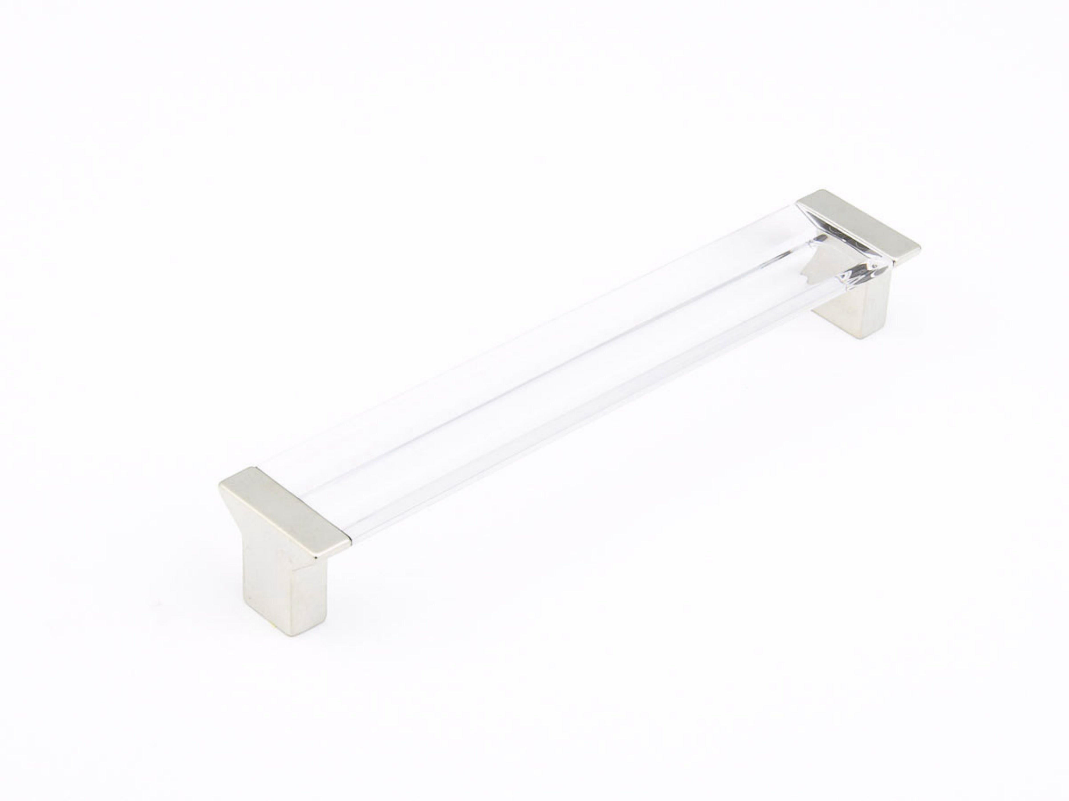 Schaub 317-15-CL 6-5/16" Center to Center Positano Clear Cabinet Pull Satin Nickel Finish