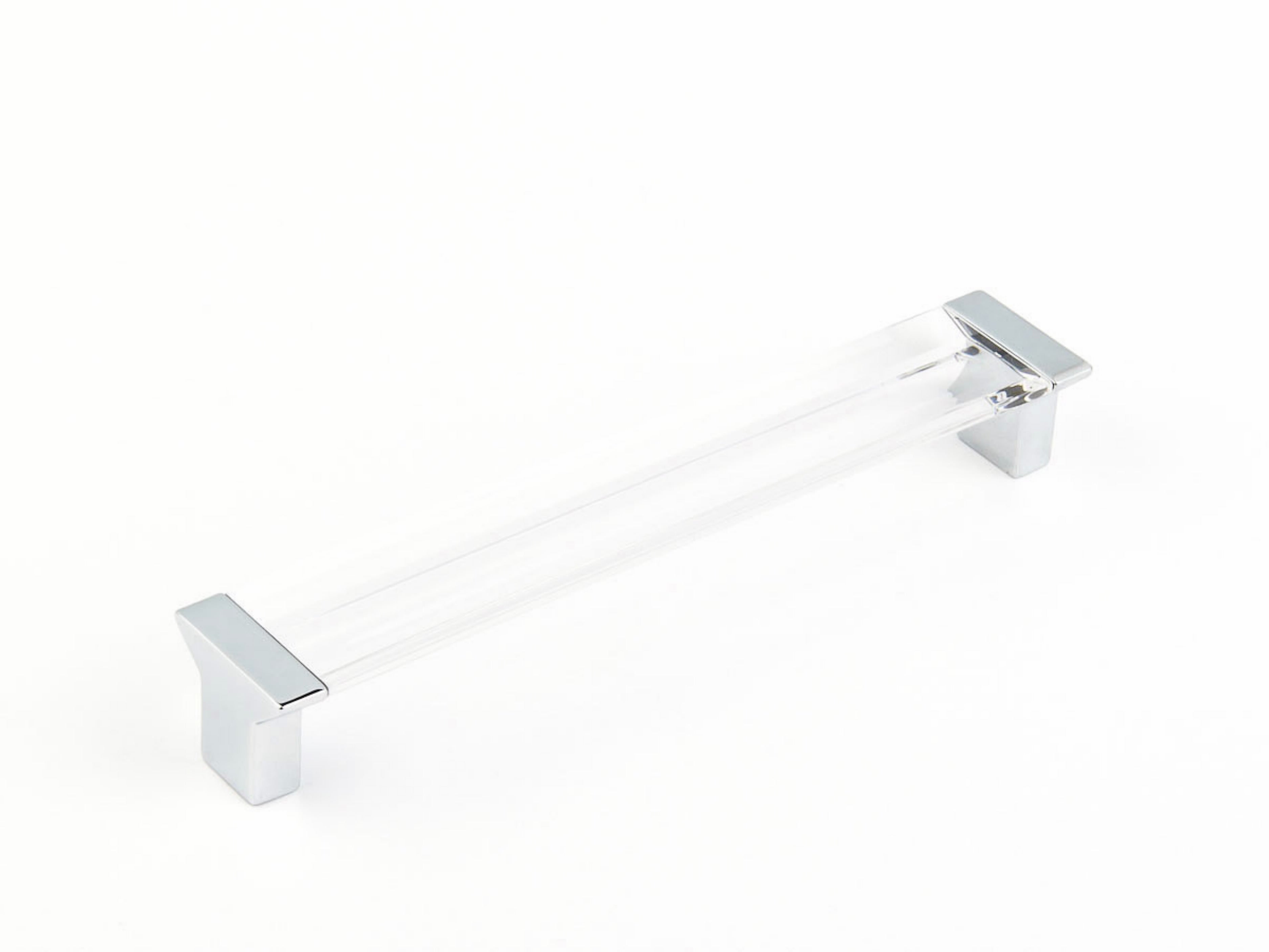 Schaub 317-26-CL 6-5/16" Center to Center Positano Clear Cabinet Pull Polished Chrome Finish