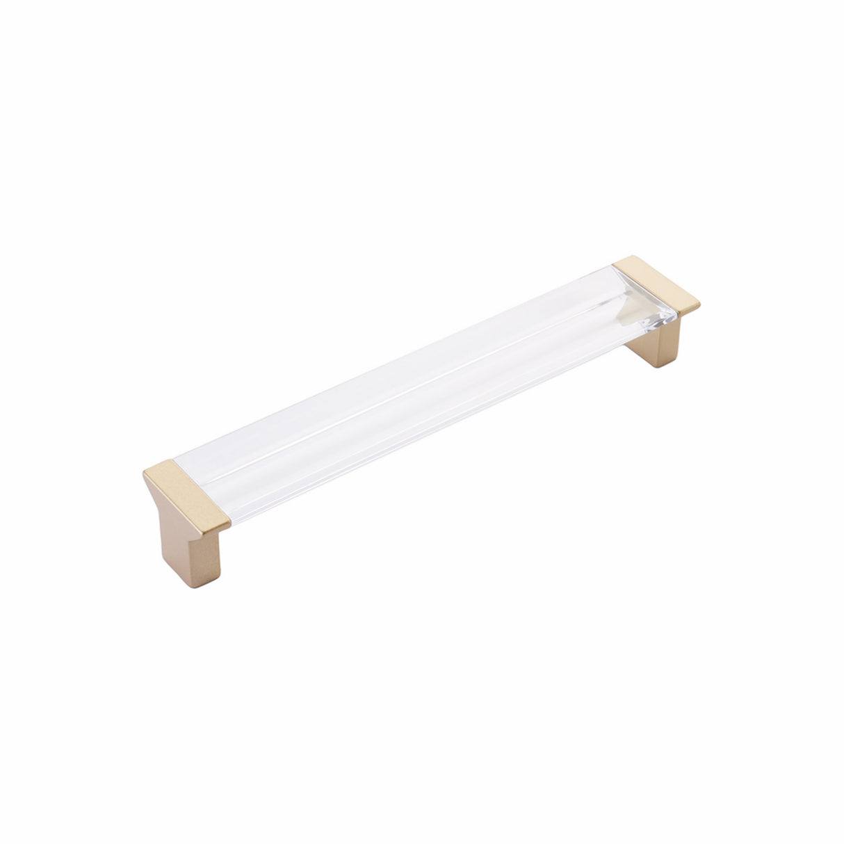 Schaub 317-SSB-CL 6-5/16" Center to Center Positano Clear Cabinet Pull Signature Satin Brass Finish