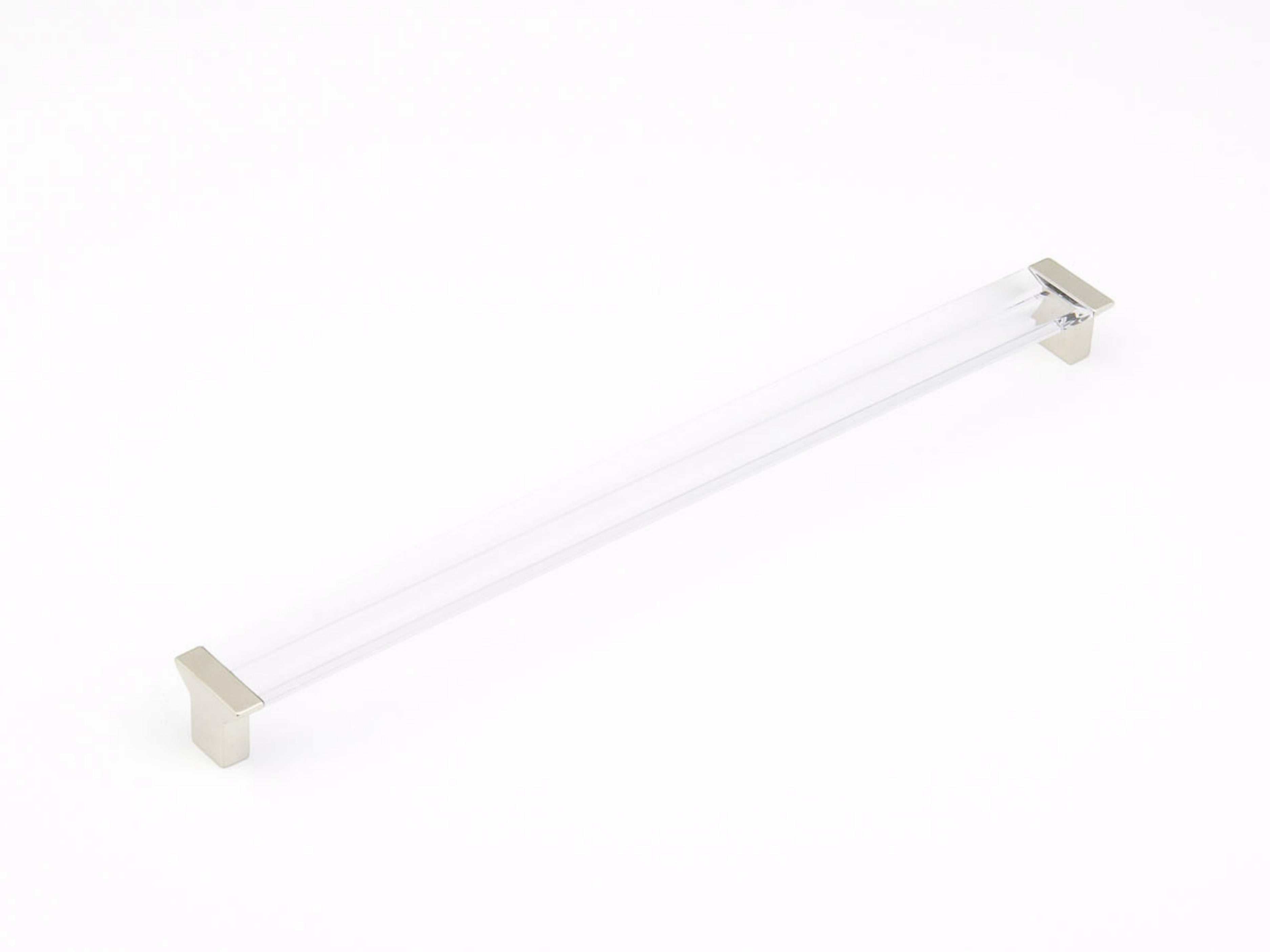 Schaub 318-15-CL 12-5/8" Center to Center Positano Clear Cabinet Pull Satin Nickel Finish