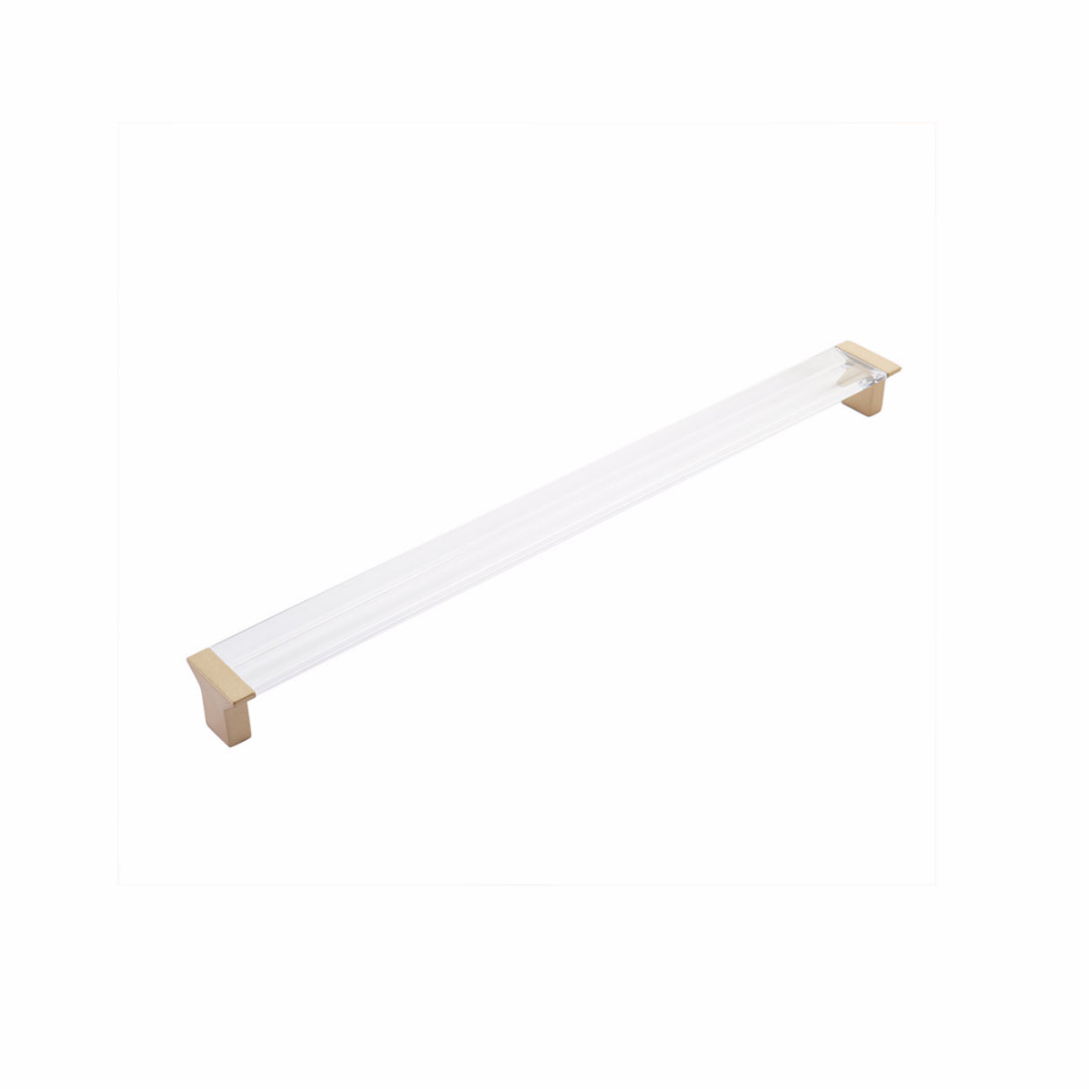 Schaub 318-SSB-CL 12-5/8" Center to Center Positano Clear Cabinet Pull Signature Satin Brass Finish