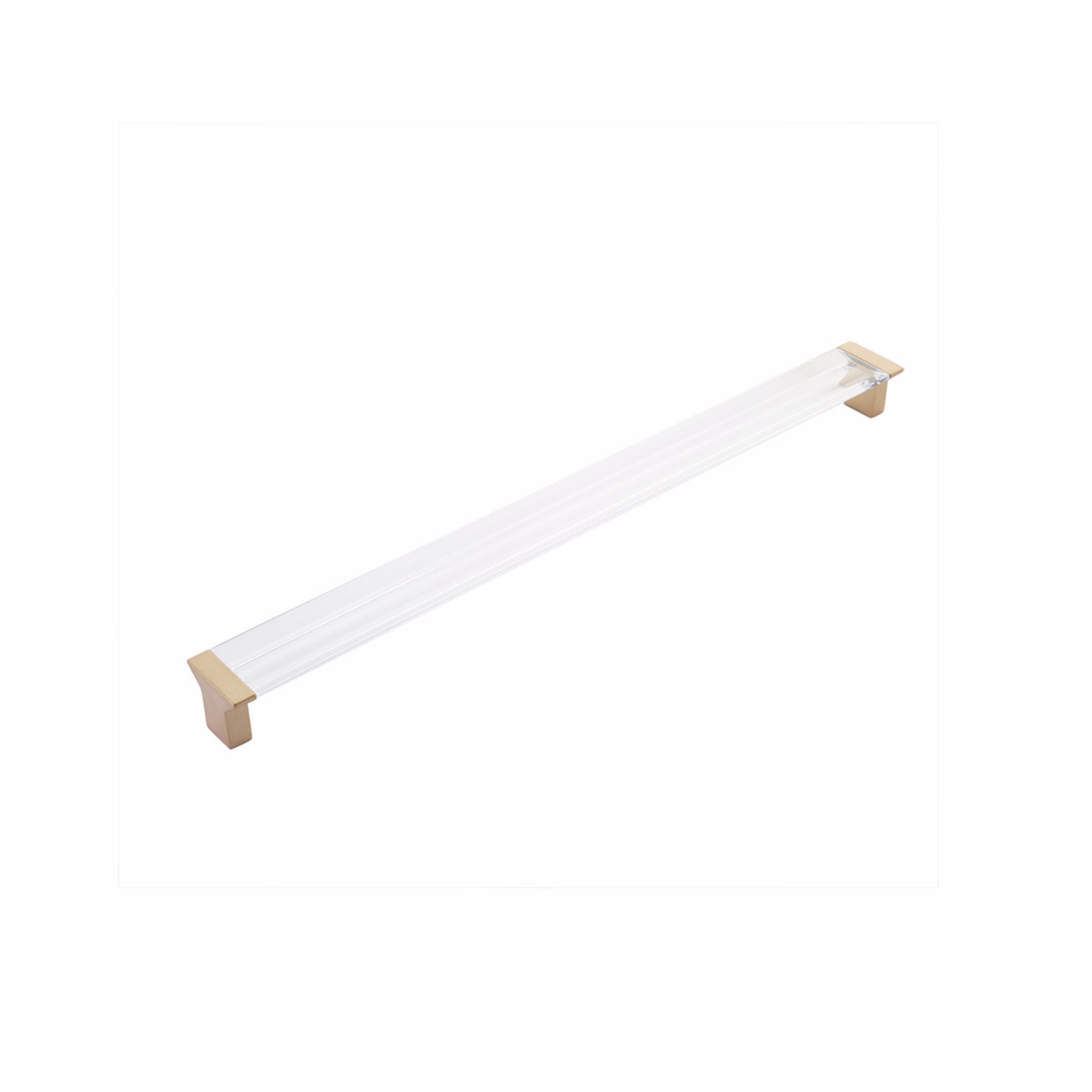 Schaub 318-SSB-CL 12-5/8" Center to Center Positano Clear Cabinet Pull Signature Satin Brass Finish
